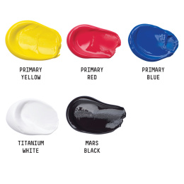 Akrylfärg Basic Set 4x75 ml + 1x118 ml i gruppen Konstnärsmaterial / Konstnärsfärger / Akrylfärg hos Pen Store (137838)
