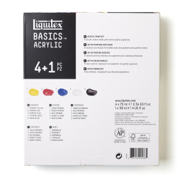 Akrylfärg Basic Set 4x75 ml + 1x118 ml i gruppen Konstnärsmaterial / Konstnärsfärger / Akrylfärg hos Pen Store (137838)