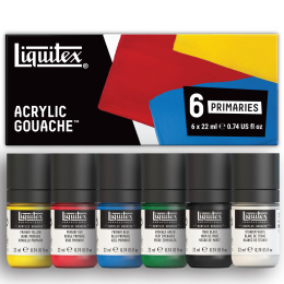 Gouachefärg Primaries Set 6x22 ml i gruppen Konstnärsmaterial / Konstnärsfärger / Gouache hos Pen Store (137844)