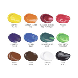 Akrylfärg Basics Set 12x22 ml i gruppen Konstnärsmaterial / Konstnärsfärger / Akrylfärg hos Pen Store (137850)