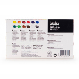 Akrylfärg Basics Set 12x22 ml i gruppen Konstnärsmaterial / Konstnärsfärger / Akrylfärg hos Pen Store (137850)