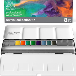Professional Akvarellfärg 1/2-kopp Revival 8-set + 16 tomma i gruppen Konstnärsmaterial / Konstnärsfärger / Akvarellfärg / Akvarellfärg i kopp hos Pen Store (137998)