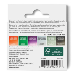 Professional Akvarellfärg Tub 5 ml Revival 6-set i gruppen Konstnärsmaterial / Konstnärsfärger / Akvarellfärg / Akvarellfärg på tub hos Pen Store (137999)