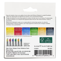 Professional Akvarellfärg Tub 5 ml Foundation 6-set i gruppen Konstnärsmaterial / Konstnärsfärger / Akvarellfärg / Akvarellfärg på tub hos Pen Store (138000)