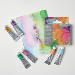 Professional Akvarellfärg Tub 5 ml Vibrant 6-set i gruppen Konstnärsmaterial / Konstnärsfärger / Akvarellfärg / Akvarellfärg på tub hos Pen Store (138007)