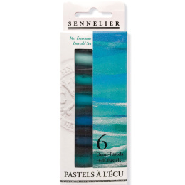 Mjukpastell 1/2 Pastel à l'écu Emerald Sea 6-set i gruppen Konstnärsmaterial / Kritor och blyerts / Pastellkritor hos Pen Store (138015)
