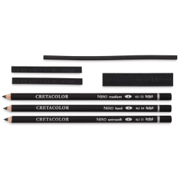 Nero Deep Black set 7 delar i gruppen Konstnärsmaterial / Kritor och blyerts / Kolpennor och ritkol hos Pen Store (138029)