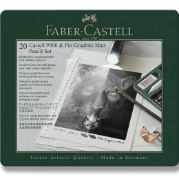 Blyertsset Castell 9000 + Pitt Graphite Matt 20-set i gruppen Konstnärsmaterial / Kritor och blyerts / Grafit och blyerts hos Pen Store (138032)