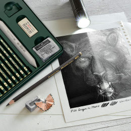 Blyertsset Castell 9000 + Pitt Graphite Matt 20-set i gruppen Konstnärsmaterial / Kritor och blyerts / Grafit och blyerts hos Pen Store (138032)