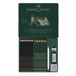 Blyertsset Castell 9000 + Pitt Graphite Matt 20-set i gruppen Konstnärsmaterial / Kritor och blyerts / Grafit och blyerts hos Pen Store (138032)