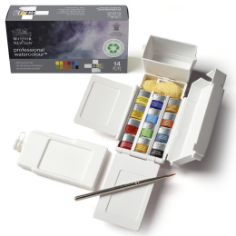 Professional Akvarellfärg 1/2-kopp Field Box 12-set i gruppen Konstnärsmaterial / Konstnärsfärger / Akvarellfärg / Akvarellfärg i kopp hos Pen Store (138038)