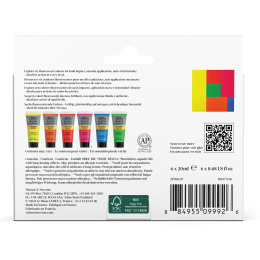 Galeria Akrylfärg 6x20ml Fluo set i gruppen Konstnärsmaterial / Konstnärsfärger / Akrylfärg hos Pen Store (138042)