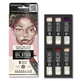 Oljekritor Mini 6-set Dark tones Portrait i gruppen Konstnärsmaterial / Kritor och blyerts / Oljekritor hos Pen Store (138058)