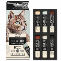 Oljekritor Mini 6-set Tabby cat i gruppen Konstnärsmaterial / Kritor och blyerts / Oljekritor hos Pen Store (138062)