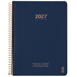 Kalender 2027 A5 Weekly Navy i gruppen Papper & Block / Kalendrar och almanackor / 12-månaderskalendrar hos Pen Store (138268)