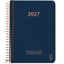 Kalender 2027 A6 Weekly Navy i gruppen Papper & Block / Kalendrar och almanackor / 12-månaderskalendrar hos Pen Store (138269)