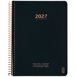 Kalender 2027 A5 Weekly Black i gruppen Papper & Block / Kalendrar och almanackor / 12-månaderskalendrar hos Pen Store (138272)