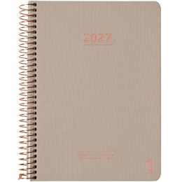 Kalender 2027 A5 Weekly Sand i gruppen Papper & Block / Kalendrar och almanackor / 12-månaderskalendrar hos Pen Store (138274)