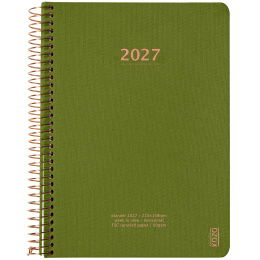 Kalender 2027 A5 Weekly Olive Green i gruppen Papper & Block / Kalendrar och almanackor / 12-månaderskalendrar hos Pen Store (138280)