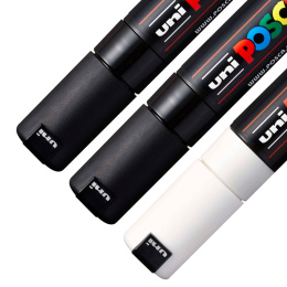 PC-7M Black/White 3-set i gruppen Pennor / Konstnärspennor / Illustrationsmarkers hos Pen Store (poscaPC7M_set)
